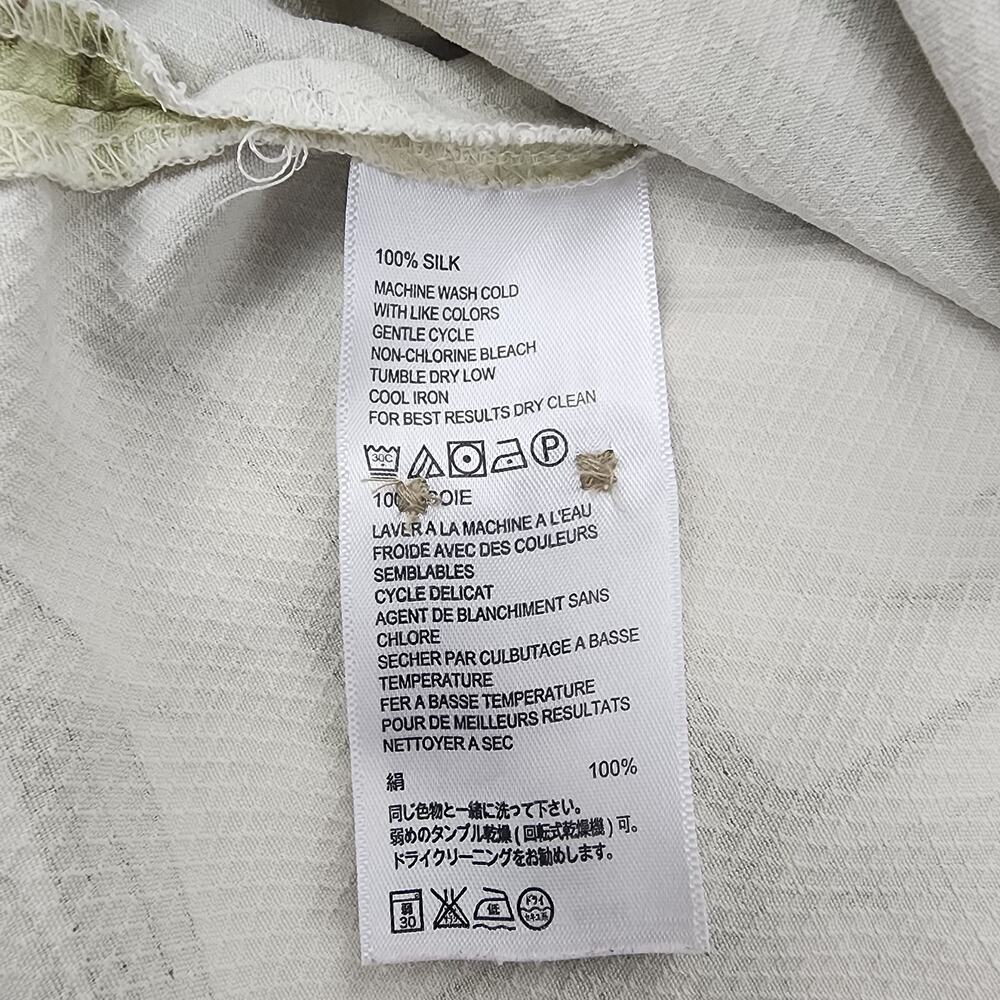Tommy Bahama Shirt Mens Large Tan Tropical Silk Hawaiian Button Up Loop Collar - Picture 15 of 16